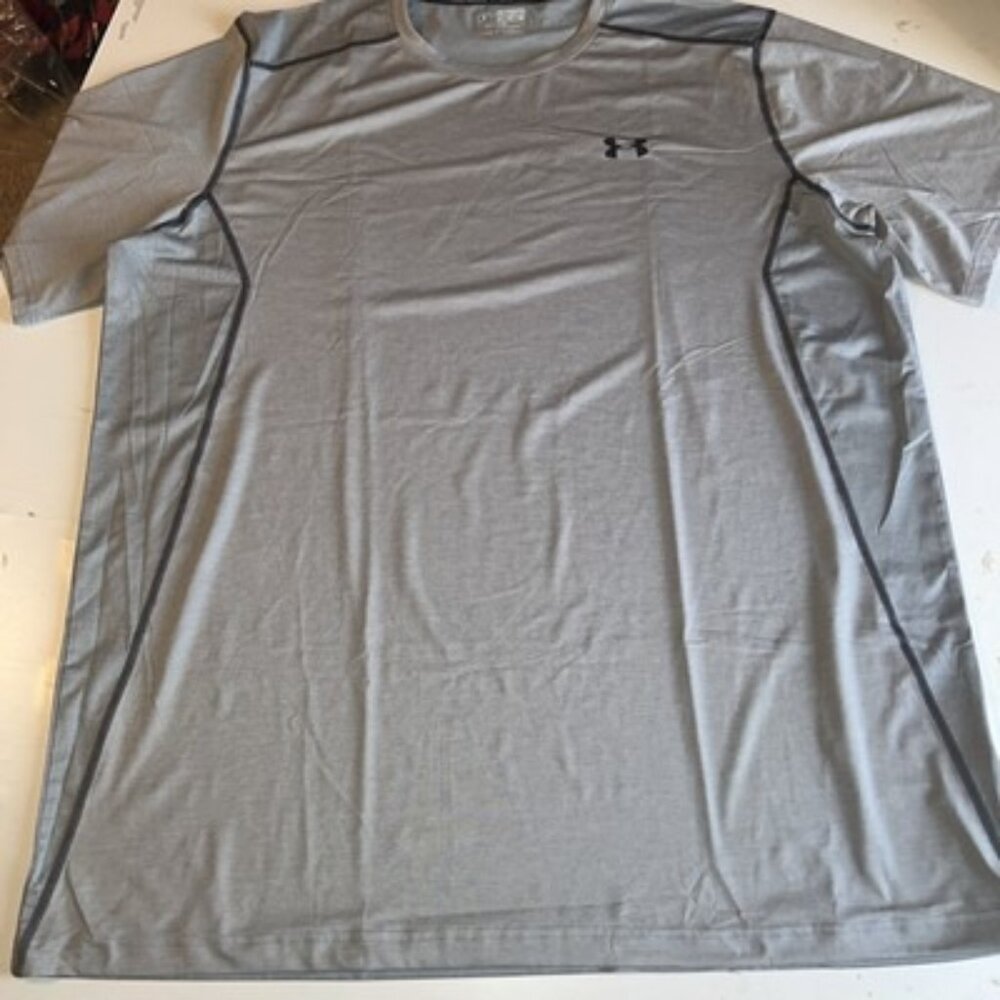 UNDER ARMOUR HEAT GEAR FITTED GOLF LONG SLEEVE JERSEY TEE T SHIRT Sz 4XL Gray